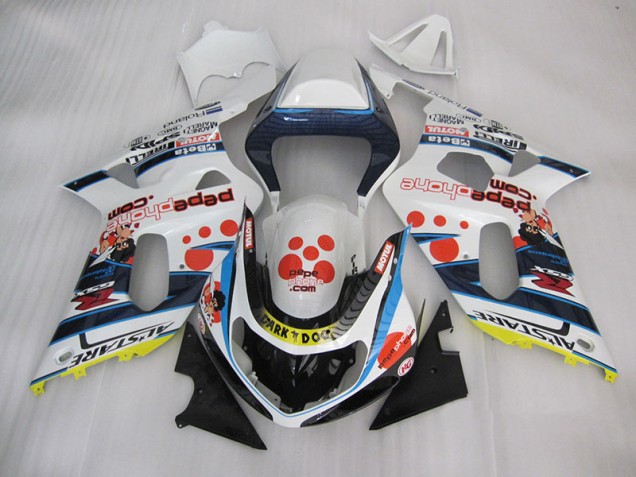 Blanco Azul Oscuro Dog Carenado GSXR 600 K1 K2 K3 01-03