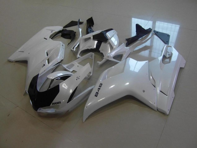 Blanco Perla Negro Raya Carenado Ducati 848 1098 1198 07-14