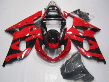 Negro Rojo Carenado GSXR 600 K1 K2 K3 01-03