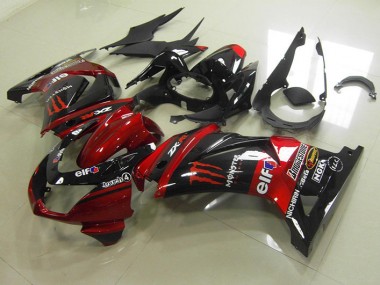 Negro Rojo Monster ABS Plástico ZX 250R 08-12