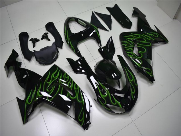 Negro Verde Llama Carenado ZX10R 06-07