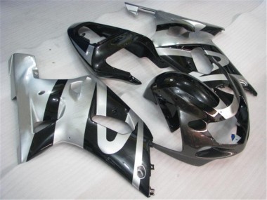 Plata Negro Kit Completo Carenado GSXR 600 / 750 K1 K2 K3 01-03